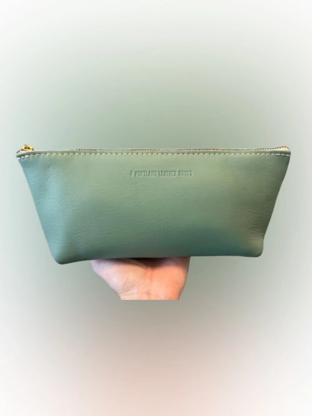 Portland Leather Sage Green Leather Utility Pouch